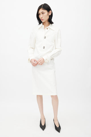 Bottega Veneta Pre-Fall 2020 White Technical Coated Dress