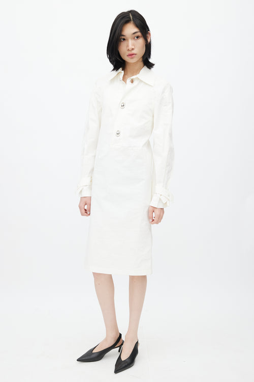 Bottega Veneta Pre-Fall 2020 White Technical Coated Dress