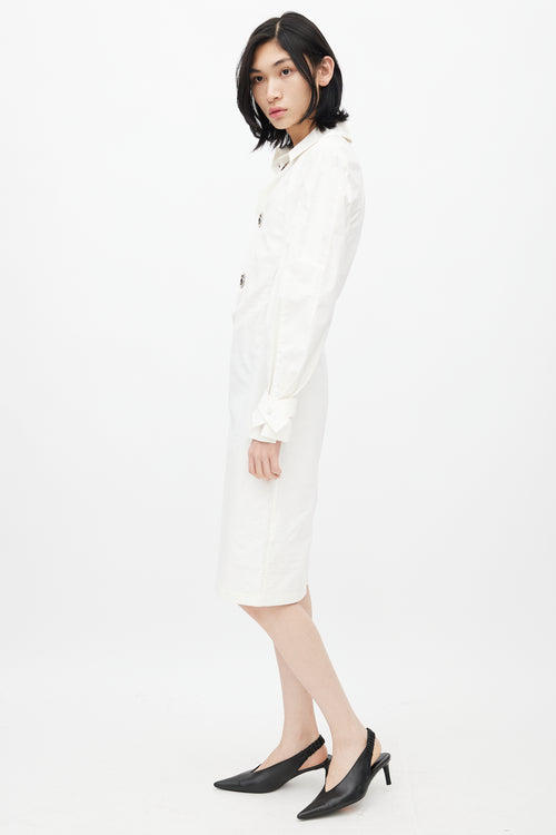 Bottega Veneta Pre-Fall 2020 White Technical Coated Dress