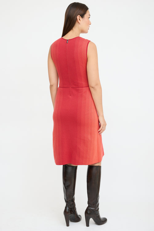 Bottega Veneta Red Knit Striped Dress