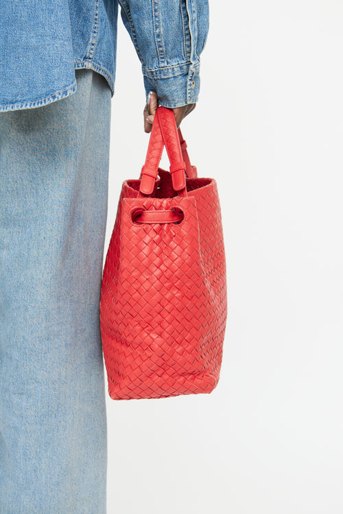 Bottega Veneta Red Intrecciato Tote Bag