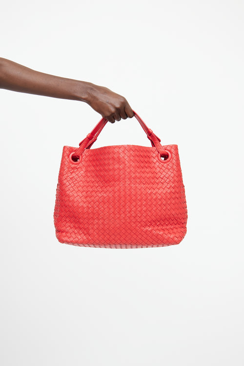 Bottega Veneta Red Intrecciato Tote Bag