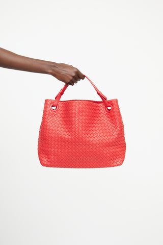 Bottega Veneta Red Intrecciato Tote Bag