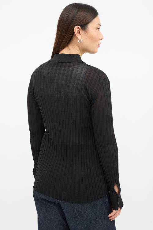 Silk Ribbed Knit Top