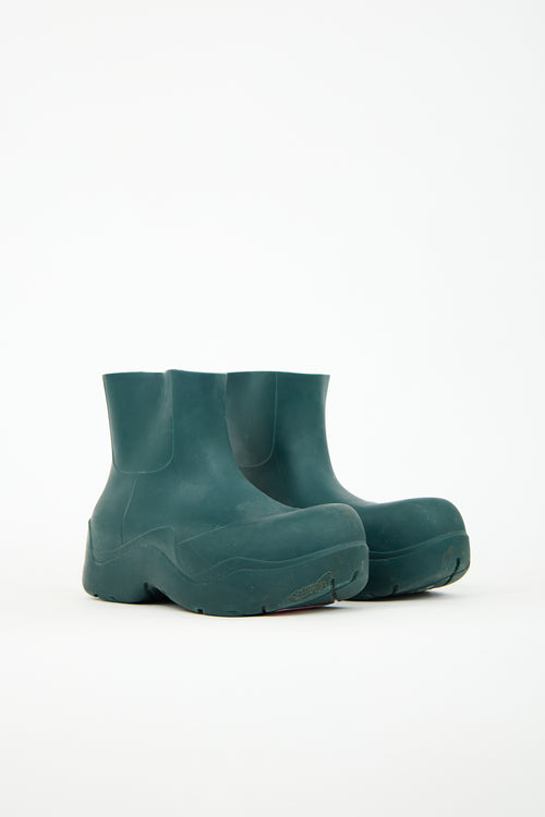 Bottega Veneta Dark Green Rubber Puddle Ankle Boot