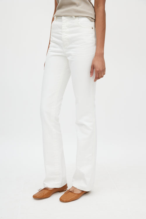 Bottega Veneta White Flared Carpenter Jeans