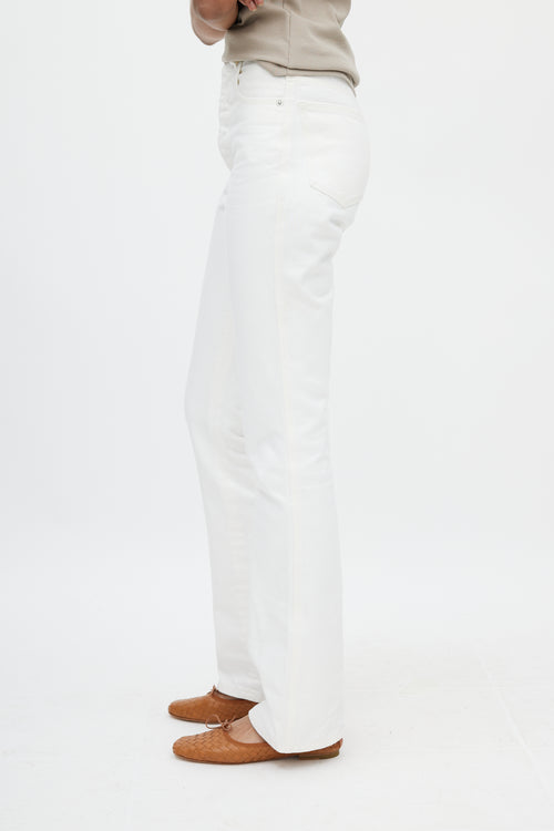 Bottega Veneta White Flared Carpenter Jeans