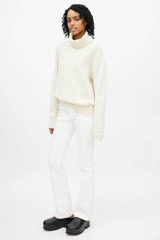 Bottega Veneta White Flared Carpenter Jeans