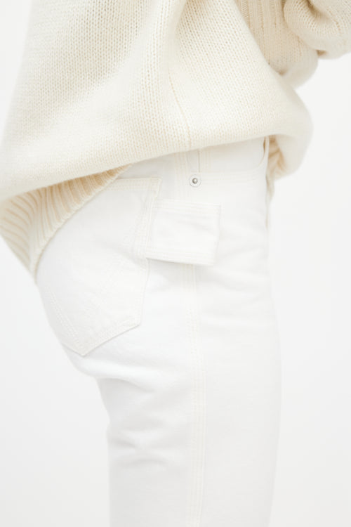 Bottega Veneta White Flared Carpenter Jeans