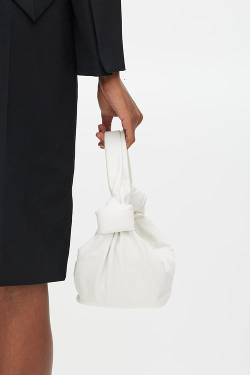 Bottega Veneta White Leather Double Knot Bag