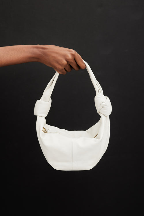 Bottega Veneta White Leather Double Knot Bag