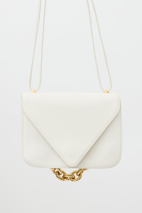 Bottega Veneta White Leather Mount Envelope Bag