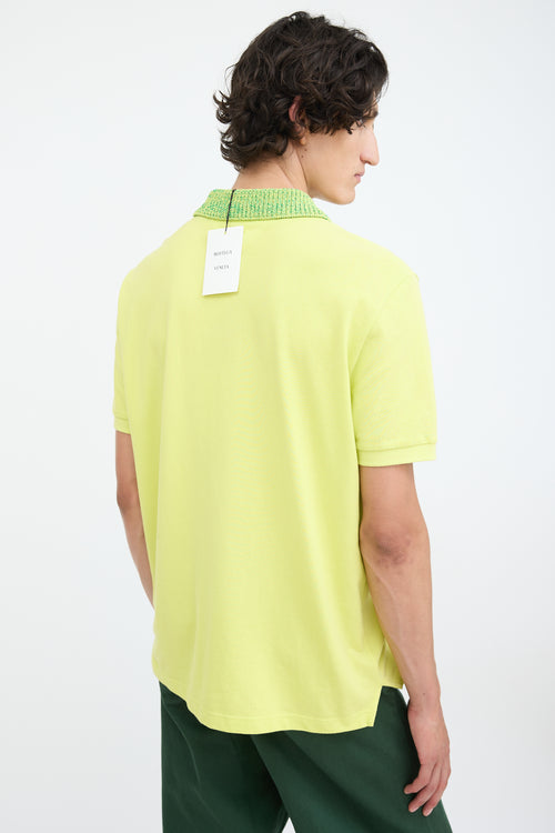 Bottega Veneta Yellow 
Green Knit Collar Polo