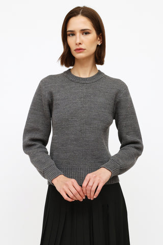 Bottega Veneta Grey Wool Crewneck Sweater