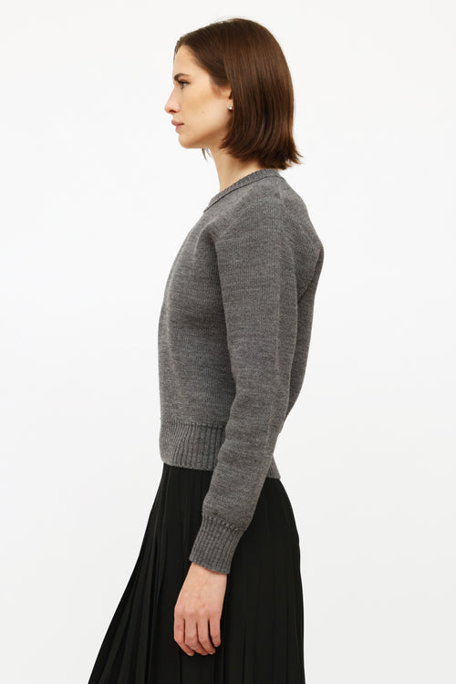 Bottega Veneta Grey Wool Crewneck Sweater