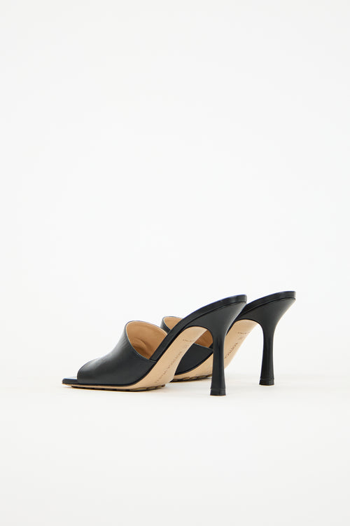 Bottega Veneta Black Leather Stretch Mule