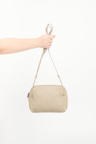 Bottega Veneta Beige Intrecciato Nodini Crossbody Bag