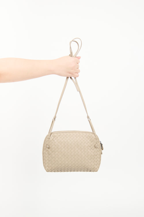 Bottega Veneta Beige Intrecciato Nodini Crossbody Bag