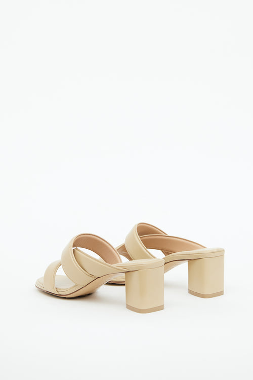 Bottega Veneta Beige Leather Band Heeled Sandal