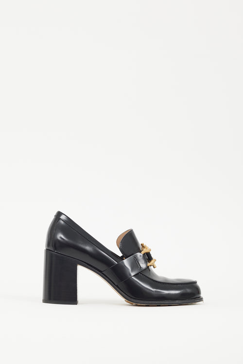 Bottega Veneta Black 
Gold Patent Leather Monsieur Loafer