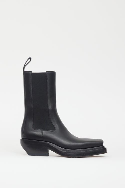 Bottega Veneta Black Leather The Lean Chelsea Boot