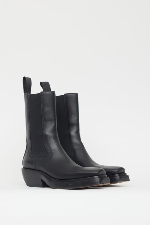 Bottega Veneta Black Leather The Lean Chelsea Boot