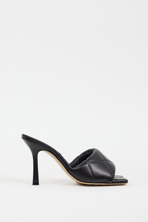 Bottega Veneta Black Leather The Rubber Lido Mule