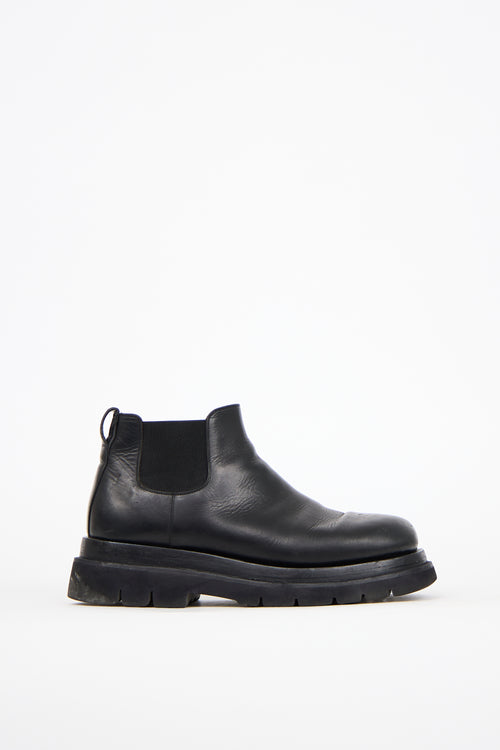 Bottega Veneta Black Leather Low Lug Boot