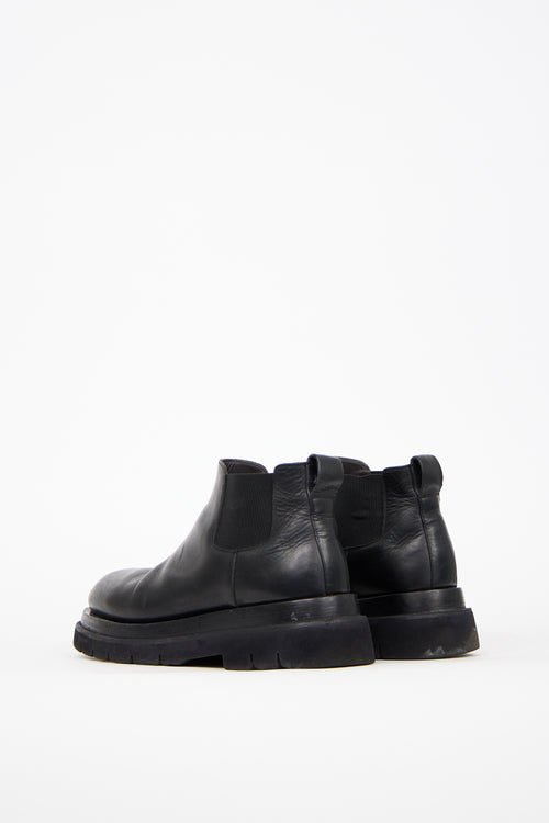 Bottega Veneta Black Leather Low Lug Boot