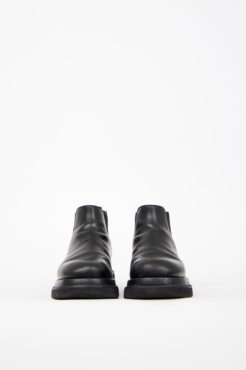 Bottega Veneta Black Leather Low Lug Boot