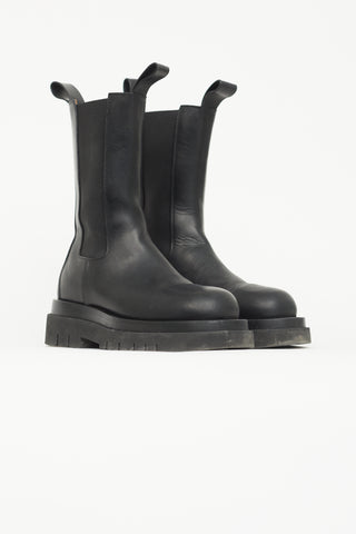 Bottega Veneta Black Leather Lug Boot