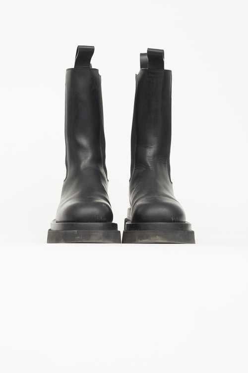 Bottega Veneta Black Leather Lug Boot