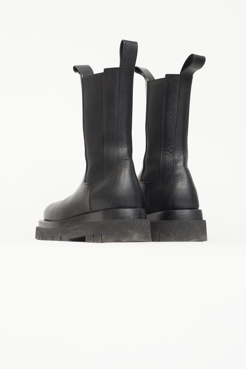 Bottega Veneta Black Leather Lug Boot