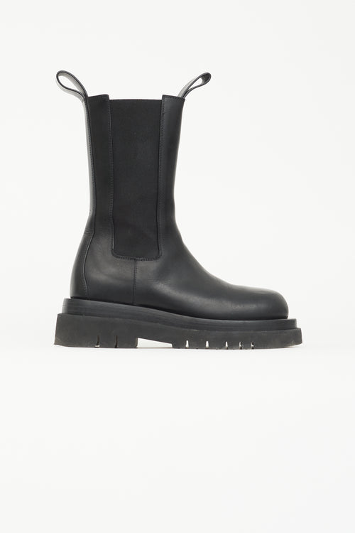 Bottega Veneta Black Leather Lug Boot