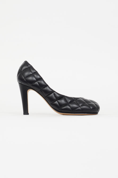 Black Leather Padded Bloc Pump Bottega Veneta