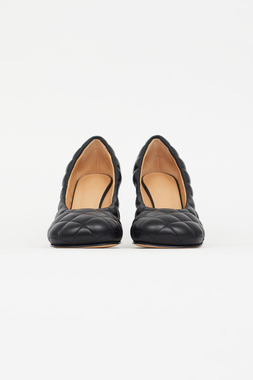 Black Leather Padded Bloc Pump Bottega Veneta