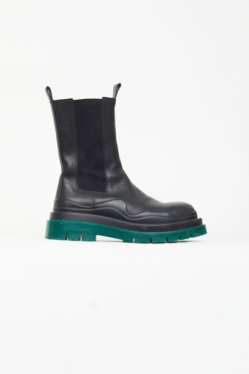 Bottega Veneta Black 
Green Tire Boot