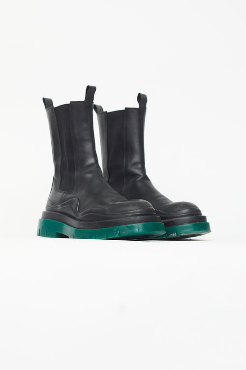 Bottega Veneta Black 
Green Tire Boot