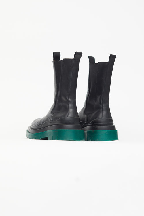 Bottega Veneta Black 
Green Tire Boot