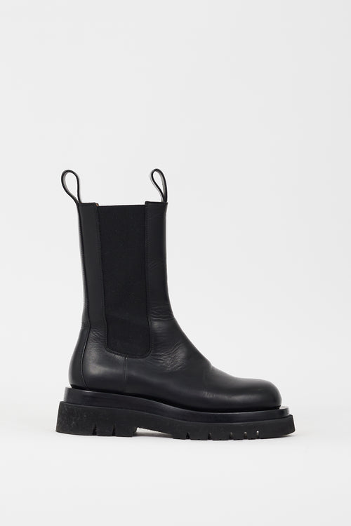 Bottega Veneta Black Leather The Lug Chelsea Boot