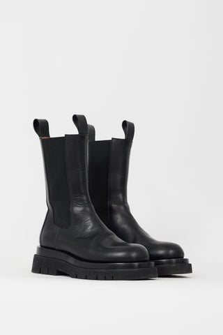 Bottega Veneta Black Leather The Lug Chelsea Boot