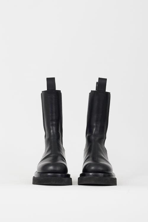 Bottega Veneta Black Leather The Lug Chelsea Boot