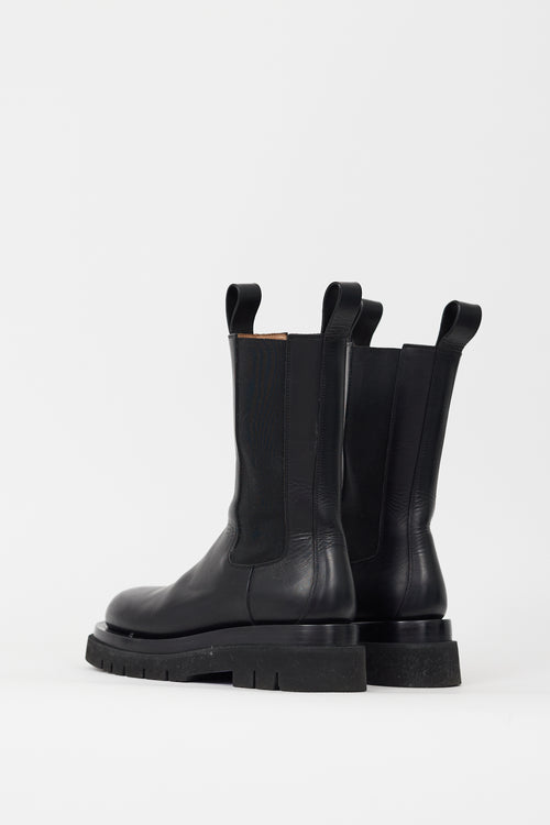 Bottega Veneta Black Leather The Lug Chelsea Boot