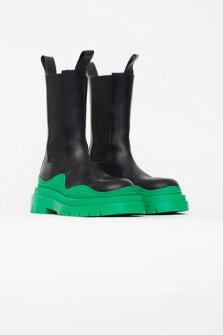 Bottega Veneta Black 
Green Tire Boot