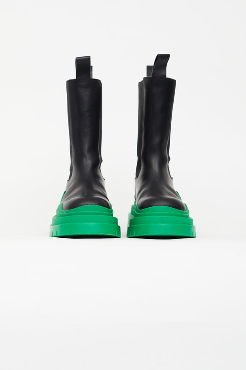 Bottega Veneta Black 
Green Tire Boot