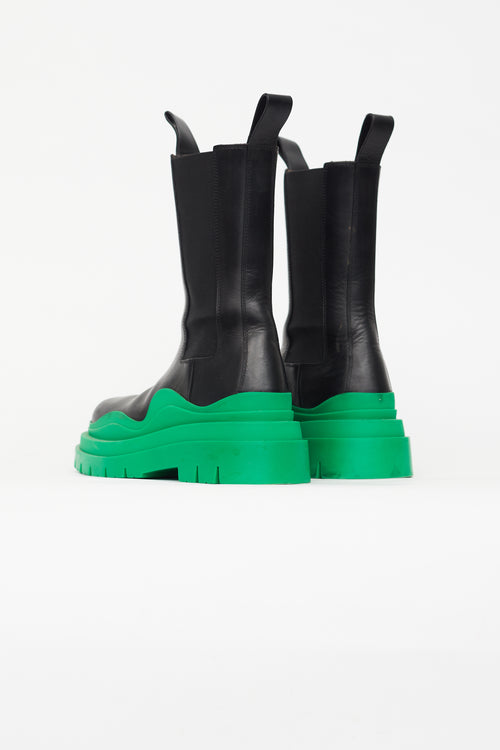 Bottega Veneta Black 
Green Tire Boot