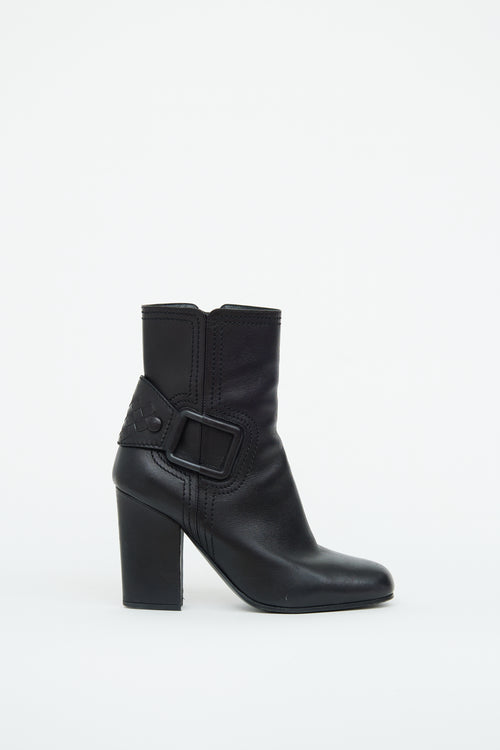 Bottega Veneta Black Buckle Ankle Boot