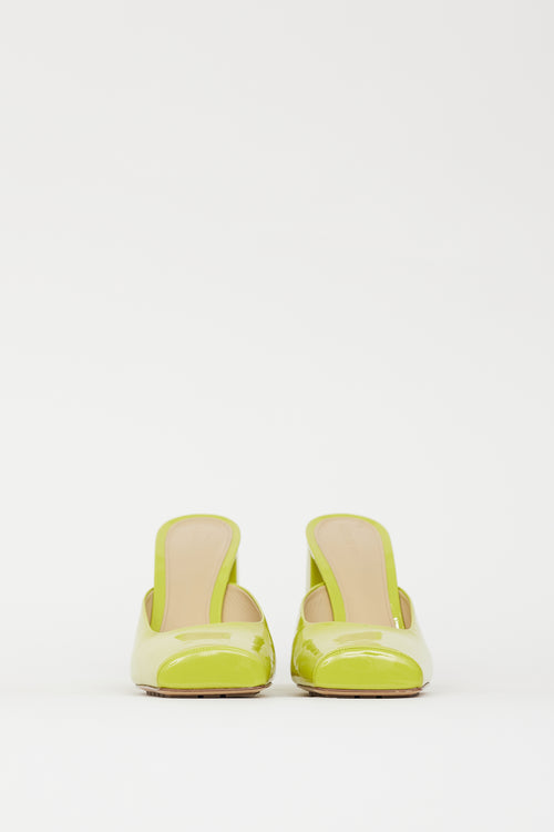 Bottega Veneta Bright Green Patent Heeled Mule