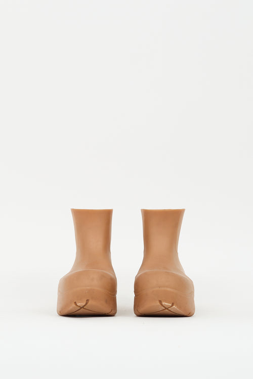 Bottega Veneta Brown Rubber Puddle Ankle Boot