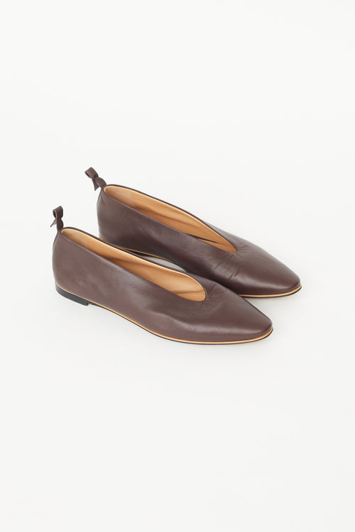 Bottega Veneta Brown Leather Ballet Flat